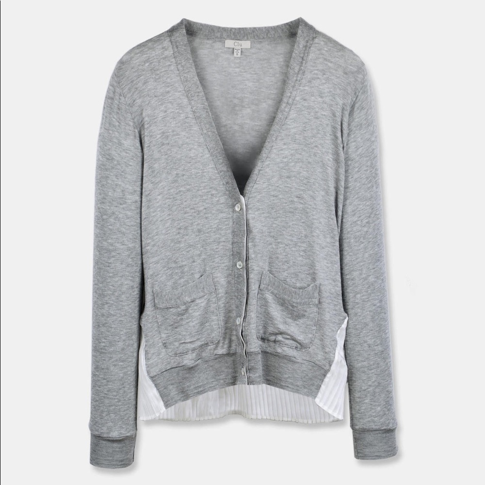 Clu Grey Cardigan with Silk Pleating